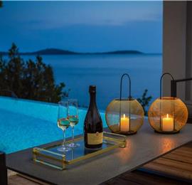 Luxury Beachfront Villa with Heated Infinity Pool near Trogir, Sleeps 8